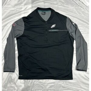 NFL On Field Apparel, Philadelphia Eagles Nike Dri Fit Pullover 1/4 Zip, 2XL